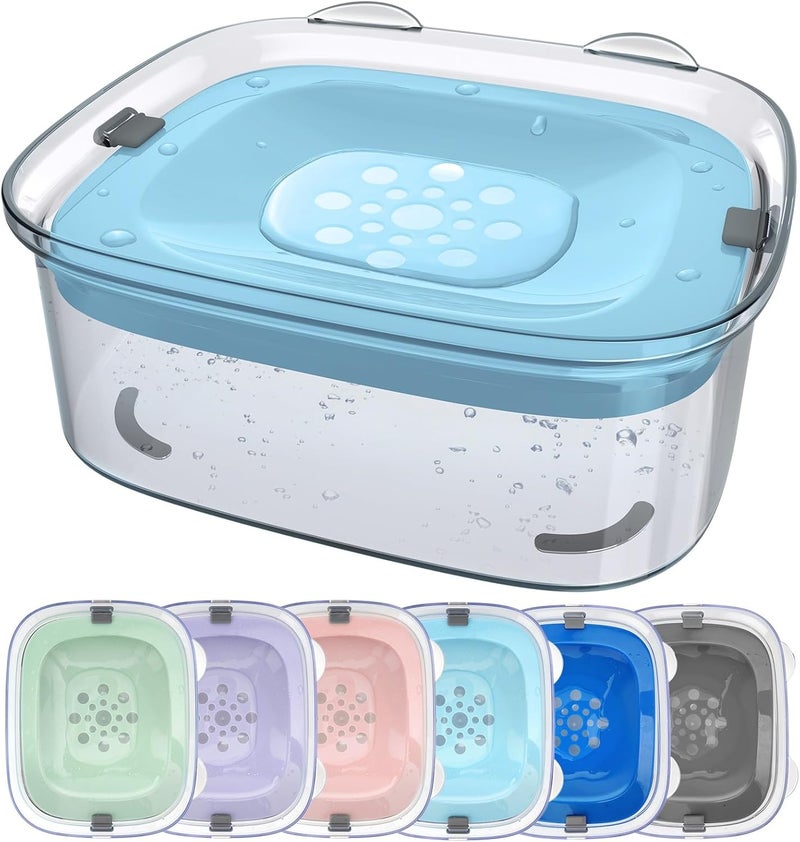 AONKEY 3L Dog Water Bowl No Spill, 101oz Large Spill Proof Dog Bowl Reduce Refill, Anti Splash No Mess Dispenser Dripless Slow Drinking Water Bowl for Sloppy Messy Drinkers (Sky Blue) - Image 1
